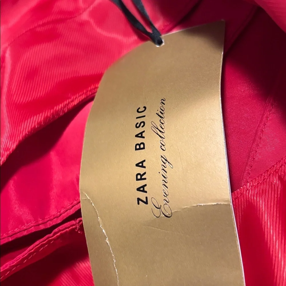 Zara Vibrant Red  Frill Mini Dress - Picture 7 of 12